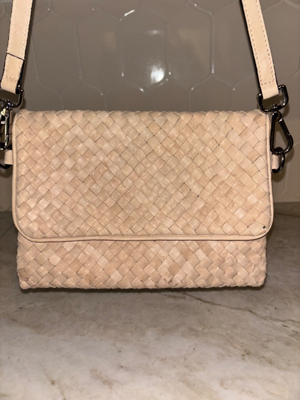 Roberto Pancani, Florence Italy, basket weave purse with detachable strap.